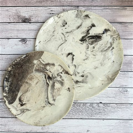 plates from La Grave - Black and grey recycled earthenware
