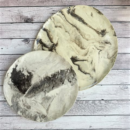 plates from La Grave - Black and grey recycled earthenware