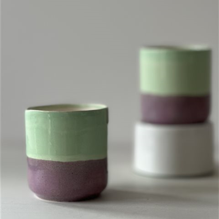 Set of 2 Lavander earthenware cups - COPPA