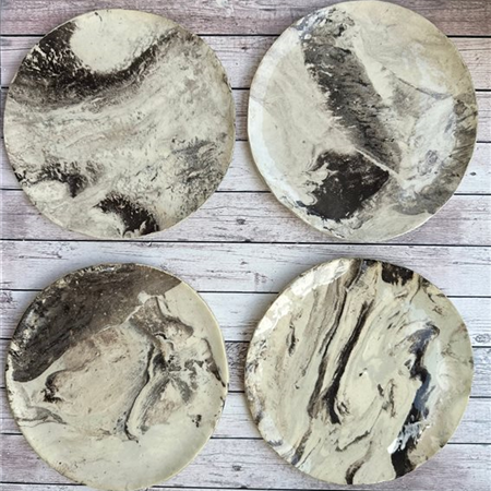 plates from La Grave - Black and grey recycled earthenware