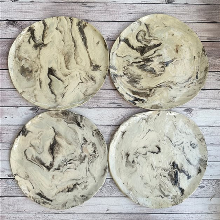 plates from La Grave - Black and grey recycled earthenware